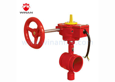 Grooved Asme B16.1 Type Signal Fire Fighting Butterfly Valve DC 24V 1A Red